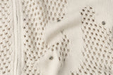 Abstract Mesh Knit Hooded Zip Sweater