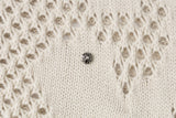 Abstract Mesh Knit Hooded Zip Sweater