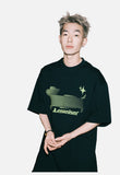 DAXUEN solid color oversized abstract motion graphic t-shirt