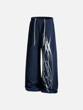 DAXUEN black wide-leg abstract graphic sweatpants