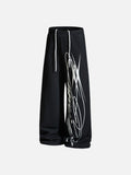 DAXUEN black wide-leg abstract graphic sweatpants