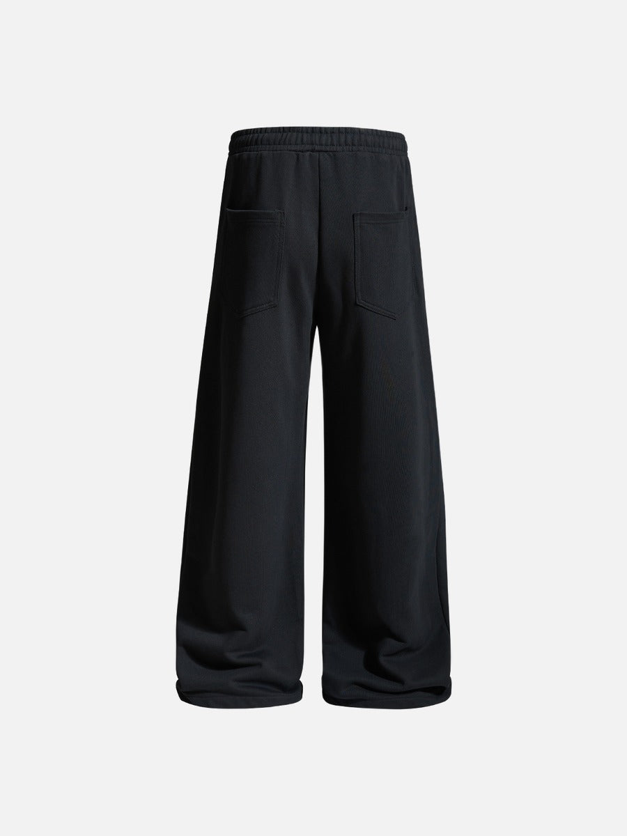 DAXUEN black wide-leg abstract graphic sweatpants