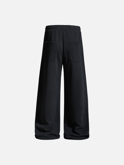 DAXUEN black wide-leg abstract graphic sweatpants