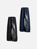 DAXUEN black wide-leg abstract graphic sweatpants