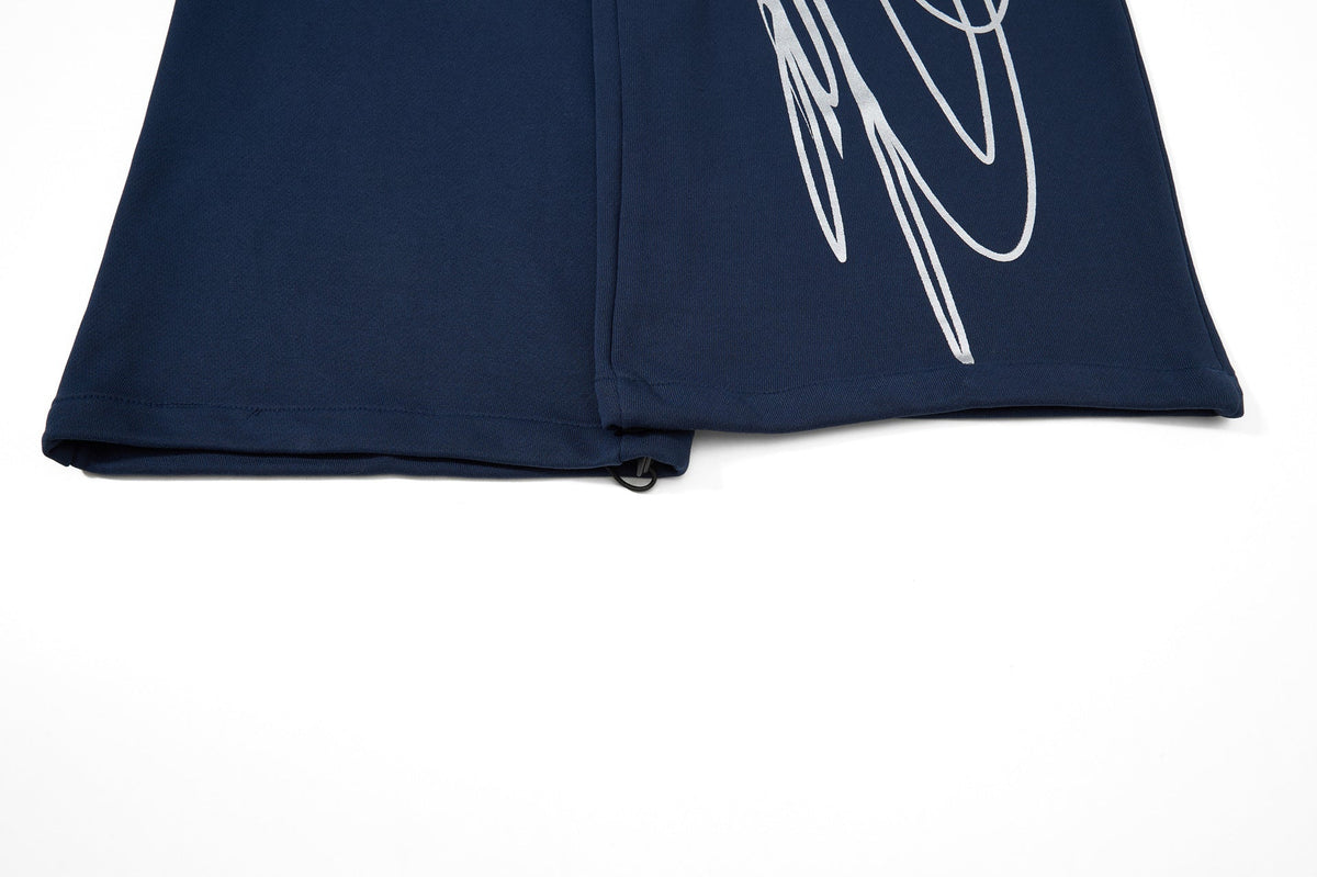 DAXUEN black wide-leg abstract graphic sweatpants