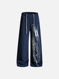 DAXUEN black wide-leg abstract graphic sweatpants