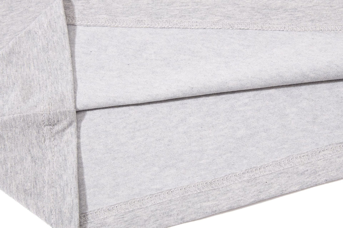 DAXUEN grey long-sleeved abstract musical graphic polo shirt
