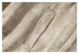 DAXUEN beige abstract print reversible hooded jacket