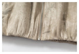 DAXUEN beige abstract print reversible hooded jacket