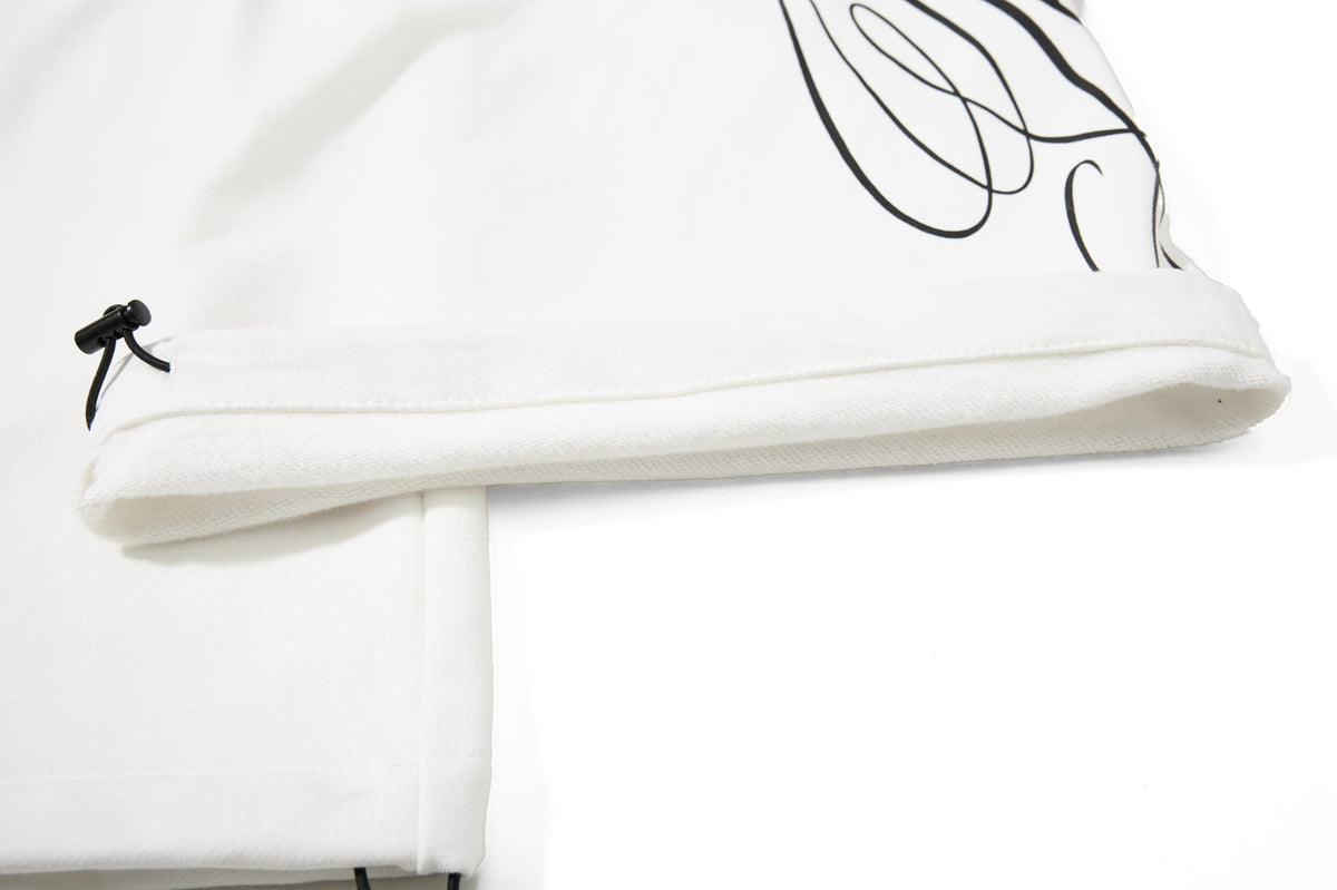 Abstract Script Wide-Leg Sweatpants