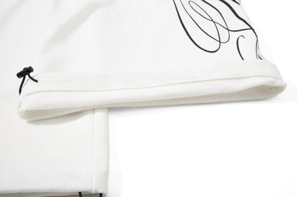 Abstract Script Wide-Leg Sweatpants