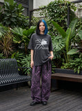 DAXUEN washed dark grey oversized abstract spider graphic t-shirt — model photo