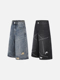DAXUEN Away Day Stitched Denim Shorts