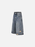 DAXUEN Away Day Stitched Denim Shorts