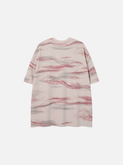 DAXUEN Loose-fit short-sleeved t-shirt with abstract stripes
