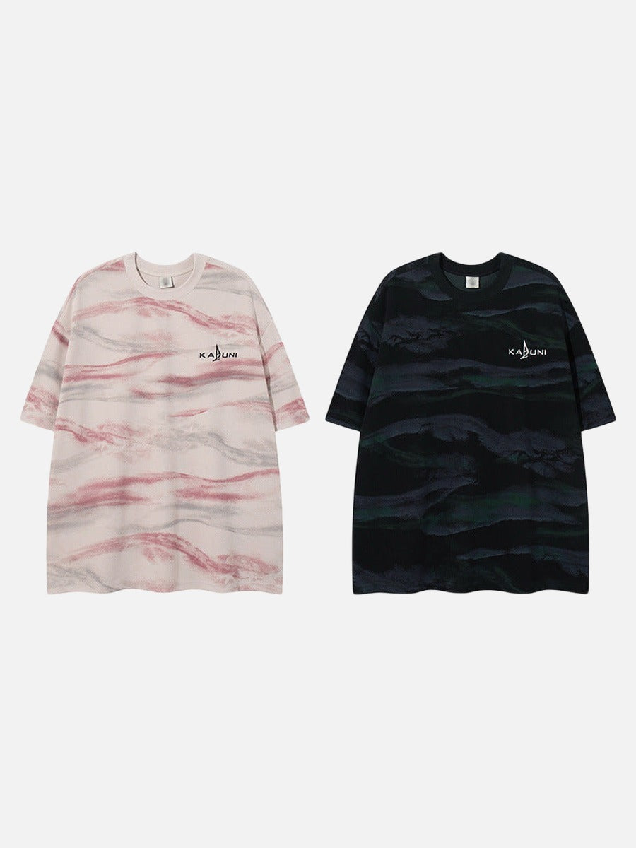 DAXUEN Loose-fit short-sleeved t-shirt with abstract stripes
