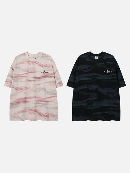 DAXUEN Loose-fit short-sleeved t-shirt with abstract stripes