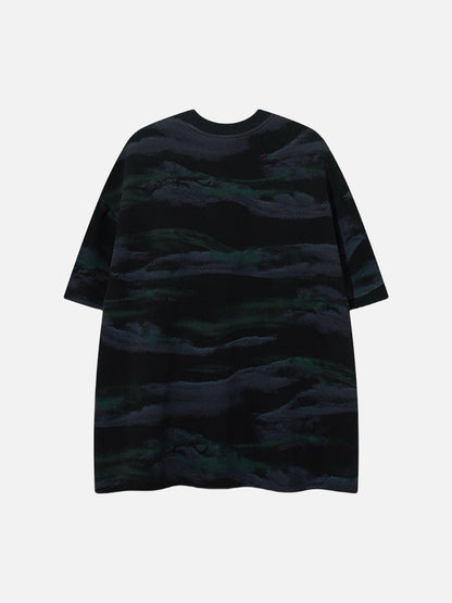 DAXUEN Loose-fit short-sleeved t-shirt with abstract stripes