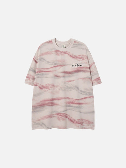 DAXUEN Loose-fit short-sleeved t-shirt with abstract stripes