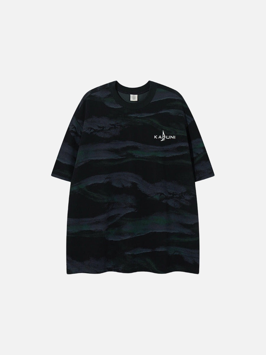 DAXUEN Loose-fit short-sleeved t-shirt with abstract stripes