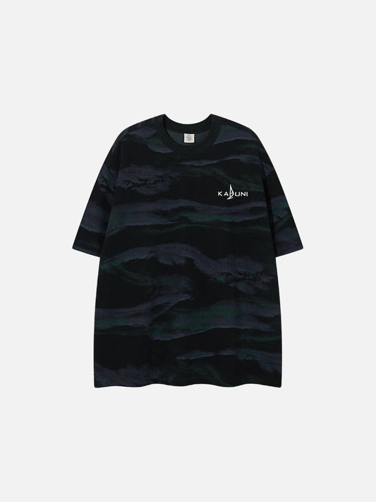 DAXUEN Loose-fit short-sleeved t-shirt with abstract stripes