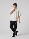 DAXUEN Oversized short-sleeved button-up shirt with graphic — model photo