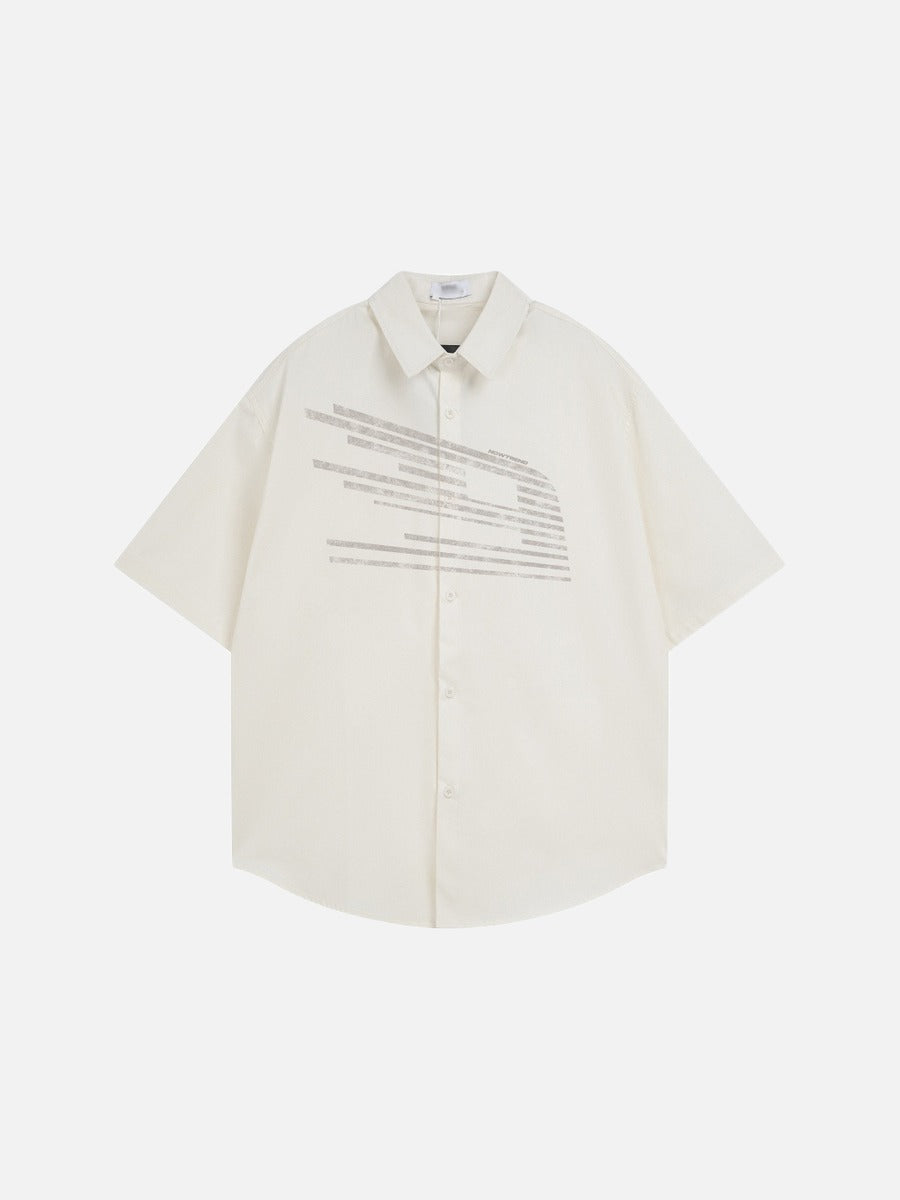 DAXUEN Oversized short-sleeved button-up shirt with graphic