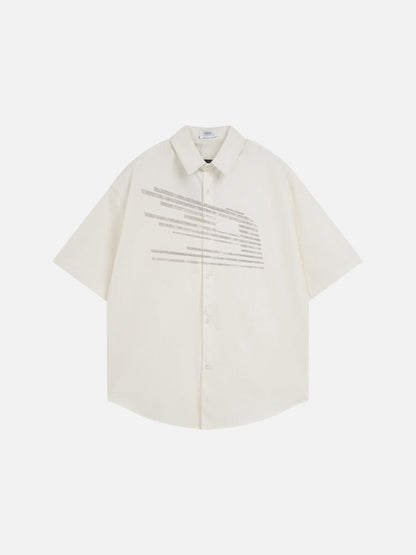 DAXUEN Oversized short-sleeved button-up shirt with graphic