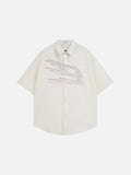 DAXUEN Oversized short-sleeved button-up shirt with graphic