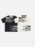 DAXUEN Abstract text graphic short-sleeved T-shirt