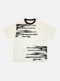 DAXUEN Abstract text graphic short-sleeved T-shirt