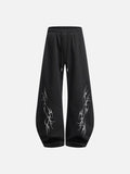 Abstract Tribal Graphic Wide-Leg Sweatpants
