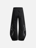 DAXUEN beige oversized abstract tribal graphic sweatpants