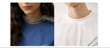 DAXUEN blue abstract wavy lines graphic t-shirt
