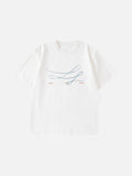 Abstract Wavy Lines Graphic T-Shirt