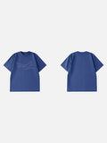 DAXUEN blue abstract wavy lines graphic t-shirt