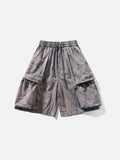 DAXUEN Wide-leg cargo shorts in faded grey-blue denim