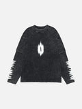 DAXUEN Acid wash long sleeve t-shirt with graphic design