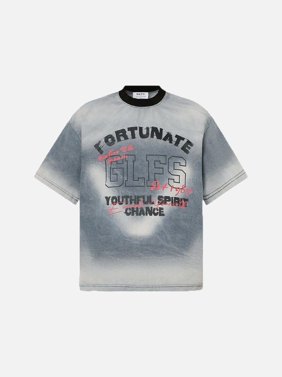 DAXUEN Men's oversized acid wash graphic t-shirt