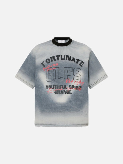 DAXUEN Men's oversized acid wash graphic t-shirt