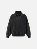 Acid Wash Oversized Mock Neck Sweatshirt