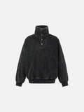 Acid Wash Oversized Mock Neck Sweatshirt