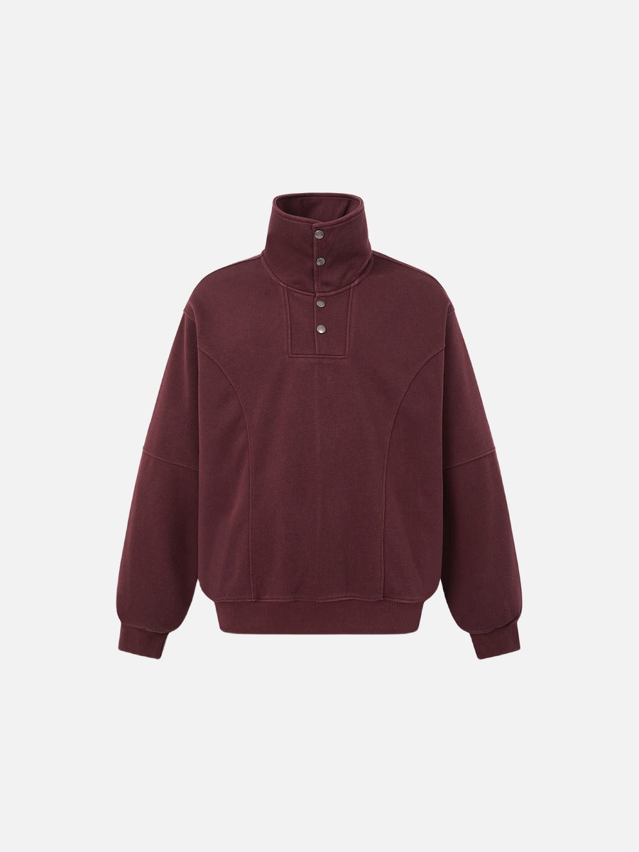 Acid Wash Oversized Mock Neck Sweatshirt