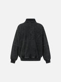 Acid Wash Oversized Mock Neck Sweatshirt