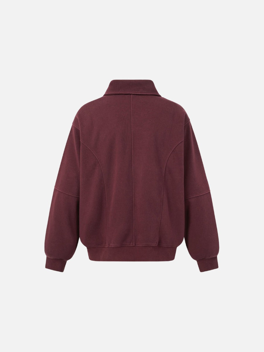 Acid Wash Oversized Mock Neck Sweatshirt