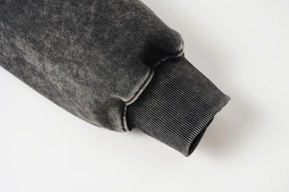 Acid Wash Oversized Mock Neck Sweatshirt