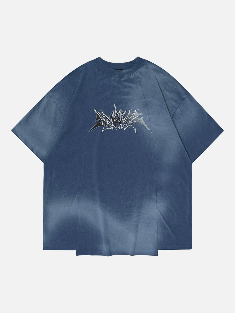 DAXUEN Oversized acid wash t-shirt with graphic design