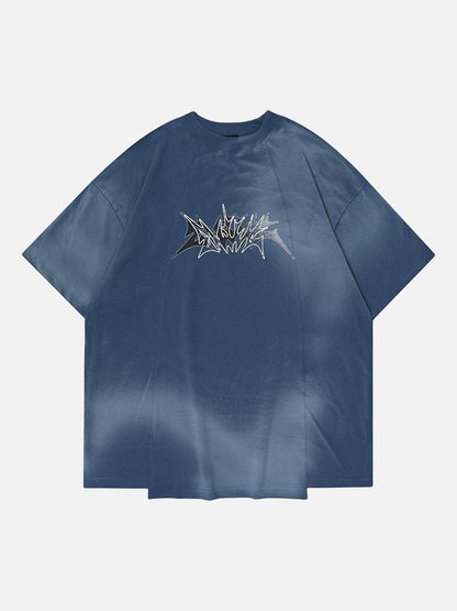 DAXUEN Oversized acid wash t-shirt with graphic design