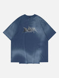 DAXUEN Oversized acid wash t-shirt with graphic design