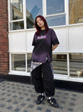 DAXUEN Oversized acid wash t-shirt with graphic design